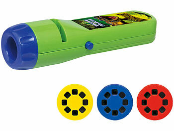 Playtastic 4er-Set Projektor-Taschenlampen mit 96 Bildern auf 12 Bildscheiben 