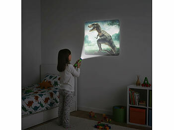 Playtastic 4er-Set Projektor-Taschenlampen mit 96 Bildern auf 12 Bildscheiben 