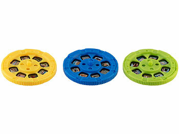 Playtastic 4er-Set Projektor-Taschenlampen mit 96 Bildern auf 12 Bildscheiben 