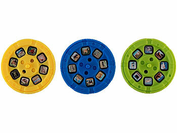 Playtastic 4er-Set Projektor-Taschenlampen mit 96 Bildern auf 12 Bildscheiben 