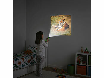 Playtastic 4er-Set Projektor-Taschenlampen mit 96 Bildern auf 12 Bildscheiben 