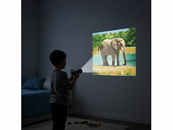 Playtastic 4er-Set Projektor-Taschenlampen mit 96 Bildern auf 12 Bildscheiben 