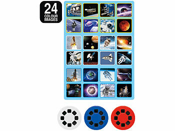 Playtastic Projektor-Taschenlampe für Kinder, 24 Weltraum-Bilder, 3 Bildscheiben 