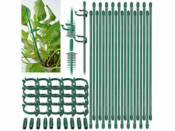 Royal Gardineer Sttzstab fr Pflanzen: 20er-Set Rankhilfe-Pflanzenstbe,  20 Pflanzenhalter, 10 Stabverbinder (Pflanzenaufsteller)