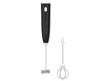 Rosenstein & Söhne Milchaufschäumer-Stick: 2in1-Akku-Milchaufschäumer, 800 mAh, 3 Geschwindigkeiten; 2 Aufsätze (Elektrische Milchaufschäumer)