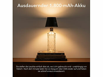 Lunartec akkubetriebene LED Lampe: LED-Flaschenverschluss-Leuchte mit RGBW-LEDs und Akku, IP44 (Flaschenaufsatz-Lampen)