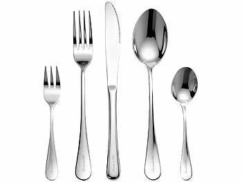 Rosenstein & Söhne klassische Besteck Sets: 90-teiliges Besteck-Set für 18 Personen, Edelstahl, hochglanzpolier (Tischgeschirr Set)