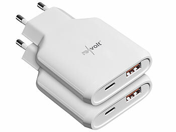 revolt alimentatore falso: Set da 2 alimentatori ultra compatti da 65 W con USB-C Power Delivery & USB-A (caricabatterie per notebook revolt alimentatore falso: Set da 2 alimentatori ultra compatti da 65 W con USB-C Power Delivery & USB-A (caricabatterie per notebook