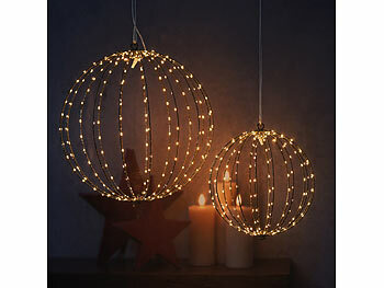Lunartec Leuchtkugel: 2er-Set LED-Leuchtkugeln mit Ø 33 und 28 cm, 8 Modi, Timer, IP44 (Deko Leuchtkugel)