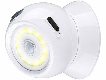 Luminea Kabellose LED-Strahler: Akku-COB-LED-Strahler, Bewegungssensor, 360° drehbar, 100 lm, weiß (wiederaufladbare LED Lampen)
