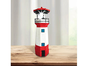 Solar-Leuchtturm, Gartendekoration, Balkondekoration, Solar Hübsche Garten- oder Balkondekoration mit 360° rotierendem LED-Licht. Dank Solartechnik