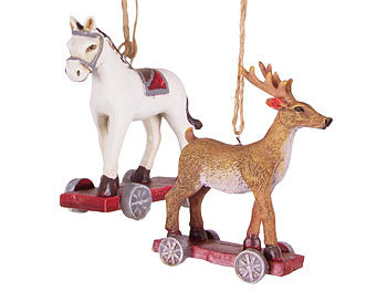 WeihnachtsbaumanhÃ¤nger Hirsch & Pferd, 2er-Set / Weihnachtsdeko
