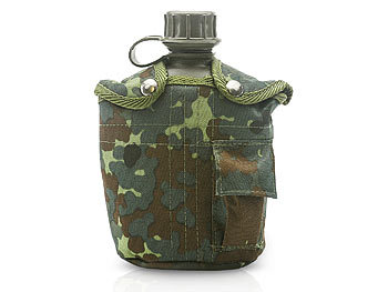 US Feldflasche im Military Look, 1 Liter woodland