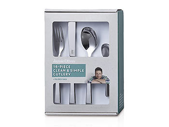 Besteckset by Jamie Oliver, 16-teilig 16-teiliges Besteckset mit je einem Messer, Gabel, Teelöffel und Dessertlöffel für 4 Personen. Aus hochwertigem