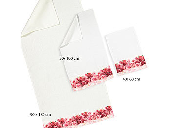 Set aus GÃ¤ste-, Hand- und BAdetuch, Design Rosentraum Ein Traum in Ihrem GÃ¤stebad: Die flauschig weichen TÃ¼cher sehen nicht nur wunderschÃ¶n aus,