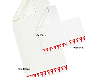 Set aus GÃ¤ste-, Hand- und Badetuch, Design FÃ¤hnchen Girlande Ein Traum in Ihrem GÃ¤stebad: Die flauschig weichen TÃ¼cher sehen nicht nur