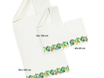 Set aus GÃ¤ste-, Hand- und Badetuch, Design BlÃ¤ttertanz Ein Traum in Ihrem GÃ¤stebad: Die flauschig weichen TÃ¼cher sehen nicht nur wunderschÃ¶n aus,