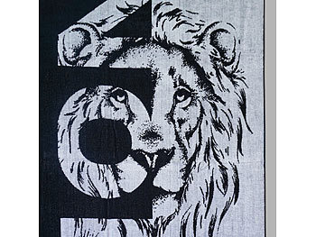Jacquard-Strandbadetuch mit Löwen-Print, 100% Baumwolle, 90x170cm