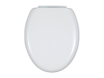 WC-Sitz aus Thermoplast mit Absenkautomatik, oval, weiss, 46 x 38cm