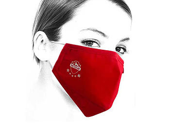 Mund- und Nasenschutz-Stoff-Maske, waschbar, 100% Baumwolle, rot / Masken