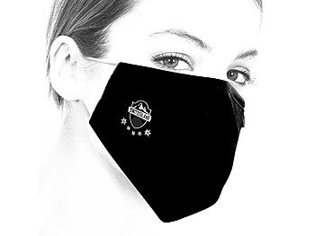Mund- und Nasenschutz-Stoff-Maske, waschbar, 100% Baumwolle, schwarz / Masken