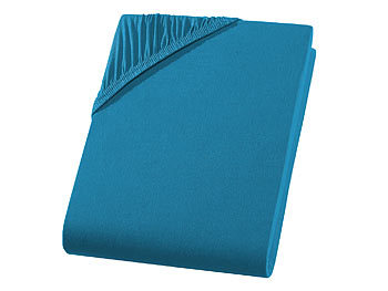 Doppelbett Jersey Fixleintuch, 140-160 x 200cm + 30 cm Steg Dieses flauschige Bettlaken spannt sich geschmeidig um Doppelmatratzen bis 160 cm Breite.