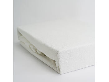 Luxus Frottee Fixleintuch, Baumwolle und Microfaser Dieses flauschige Bettlaken spannt sich geschmeidig um grosse Doppelmatratzen bis 180 cm Breite.
