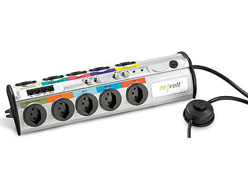 Steckdosenleiste 10-fach mit Fusschalter Das mehr als blitzschnelle Schutzschild fÃ¼r Ihre High-Tech-GerÃ¤te wie TV, DVD-Player, Receiver oder den