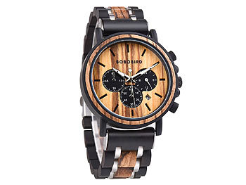 Armbanduhr mit HolzgehÃ¤use, Holz Armbanduhr, Holz Uhr Die Zeit ist reif fÃ¼r eine neue Uhr: Diese moderne Uhr hat ein Ziffernblatt aus Zebraholz mit