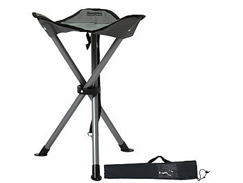 Semptec 4er-Set Dreibein-Camping-Hocker, 43 cm Sitzhöhe, mit Tragetasche