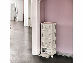 Klappbox mit Deckel: Xcase 2er Set 2er-Set Aufbewahrungsbox mit Deckel und MDF Ablage 30L,wheel