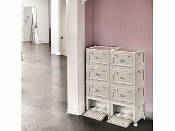 Kisten mit Deckel: Xcase 4er Set 2er-Set Aufbewahrungsbox mit Deckel und MDF Ablage 30L,wheels