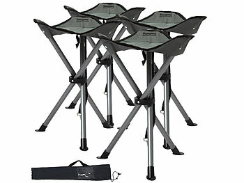 Mini-Hocker: Semptec 4er-Set Dreibein-Camping-Hocker, 43 cm Sitzhöhe, mit Tragetasche