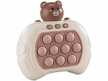 Playtastic 2er-Set Quick-Push-Bubble-Spielkonsole "Bär" & "Hase", Batteriebetrieb