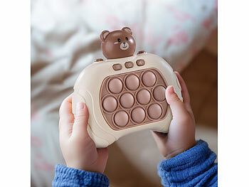 Playtastic 2er-Set Quick-Push-Bubble-Spielkonsole "Bär" & "Hase", Batteriebetrieb