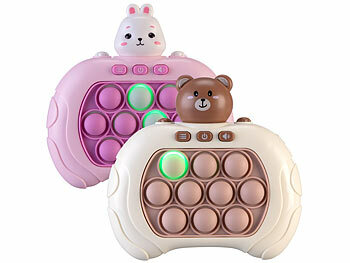 Spiele Konsole Hand: Playtastic 2er-Set Quick-Push-Bubble-Spielkonsole "Bär" & "Hase", Batteriebetrieb
