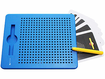 Playtastic 2er-Set magnetische Reise-Zeichentafeln, Stift & Vorlagen, rot & blau