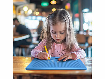 Playtastic 2er-Set magnetische Reise-Zeichentafeln, Stift & Vorlagen, rot & blau