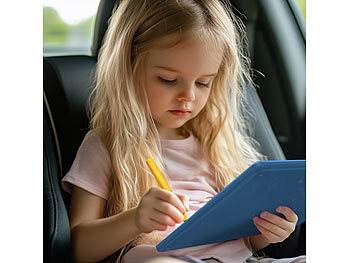 Playtastic 2er-Set magnetische Reise-Zeichentafeln, Stift & Vorlagen, rot & blau