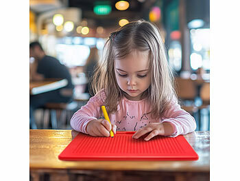 Playtastic 2er-Set magnetische Reise-Zeichentafeln, Stift & Vorlagen, rot