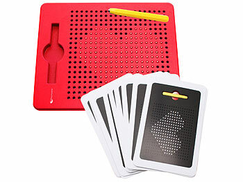 Playtastic 2er-Set magnetische Reise-Zeichentafeln, Stift & Vorlagen, rot