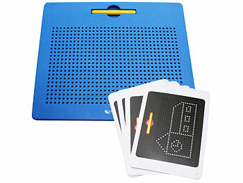 Kindertafel Magnet: Playtastic Magnetische Reise-Zeichentafel, Stift & Vorlagen, 31 x 25,5 cm, blau