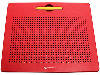 Playtastic 2er-Set magnetische Reise-Zeichentafeln, Stift & Vorlagen, rot & blau