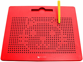 Playtastic 2er-Set magnetische Reise-Zeichentafeln, Stift & Vorlagen, rot & blau