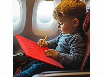 Playtastic 2er-Set magnetische Reise-Zeichentafeln, Stift & Vorlagen, rot & blau