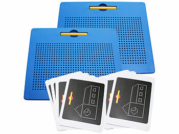 Kindertafeln: Playtastic 2er-Set magnetische Reise-Zeichentafeln, Stift & Vorlagen, blau