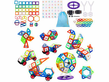 Magnet Spielzeuge Kinder: Playtastic 120 magnetische Bausteine, verschiedene Formen
