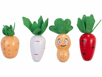 Playtastic 25-teiliges Sortierspielzeug "Farm" aus Holz, mit Tieren und Pflanzen