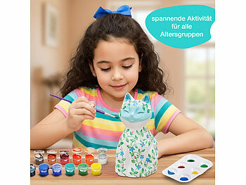 Playtastic DIY-Katzenlampen-Malset mit 12 Farben, batteriebetrieben