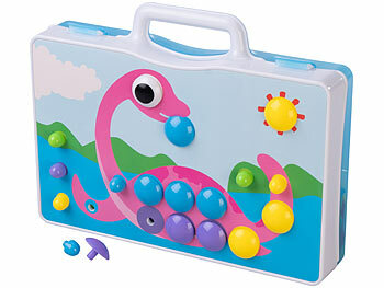 Playtastic Mosaik-Steckspiel mit elektrischer Bohrmaschine, inklusive Koffer